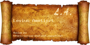 Levius Ametiszt névjegykártya